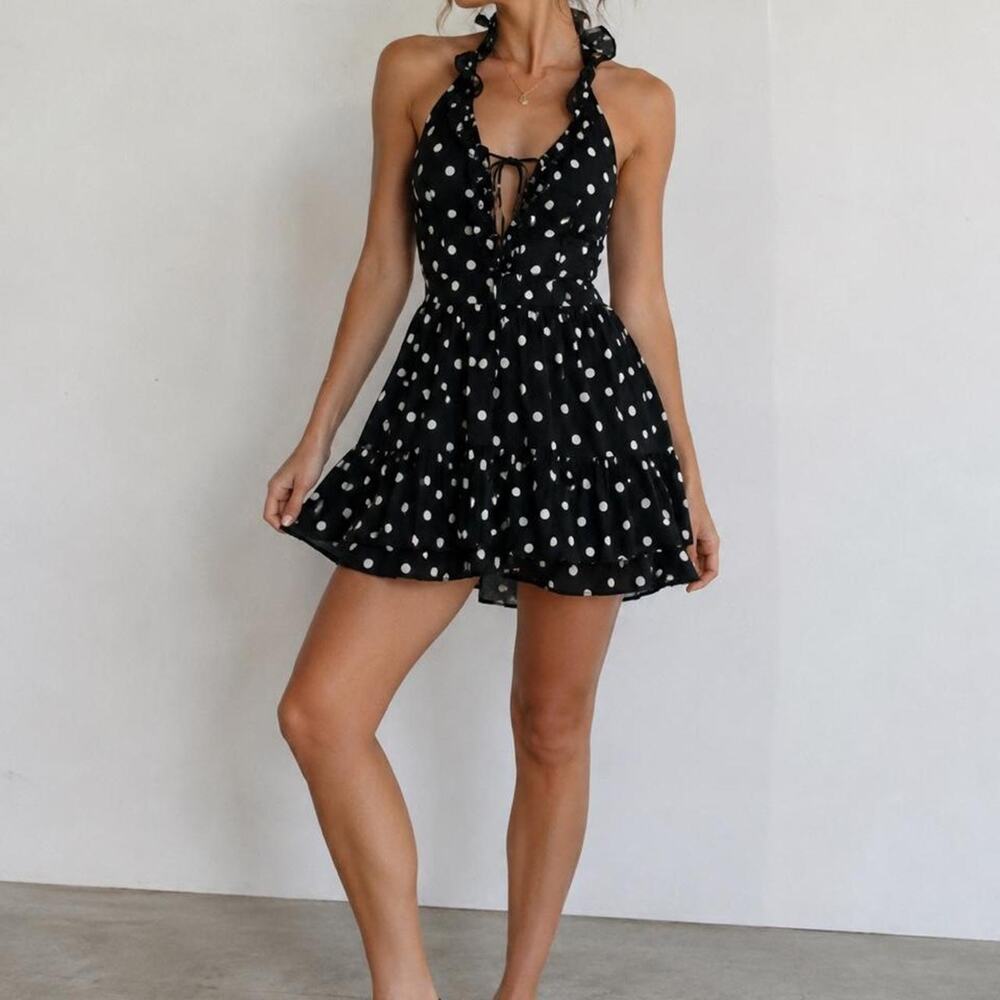 Mable black with white polka